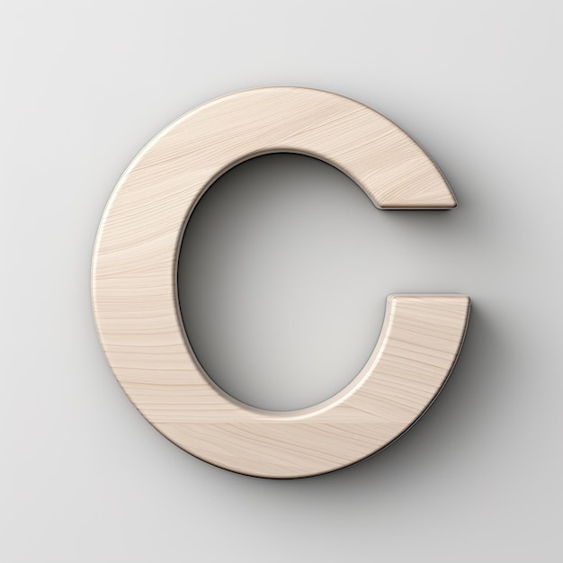 Design minimale dell'alfabeto C in legno