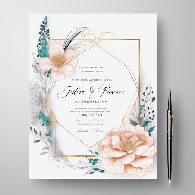 design minimalista e creativo di biglietti d'invito per matrimonio professionale