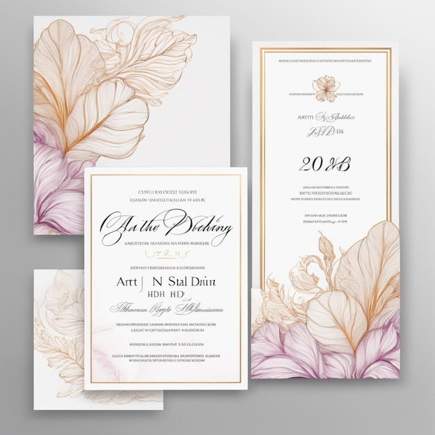 design minimalista e creativo di biglietti d'invito per matrimonio professionale