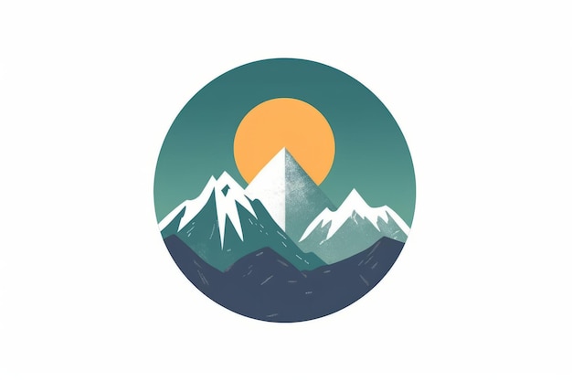 Design minimalista e geometrico di una montagna Bella immagine illustrativa IA generativa