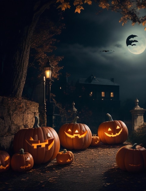 Design mistico di Halloween inquietante notturno