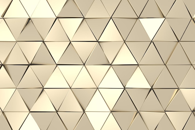 Design moderno delle pareti con un concetto di lusso. Sfondo astratto del triangolo. Rappresentazione 3D.