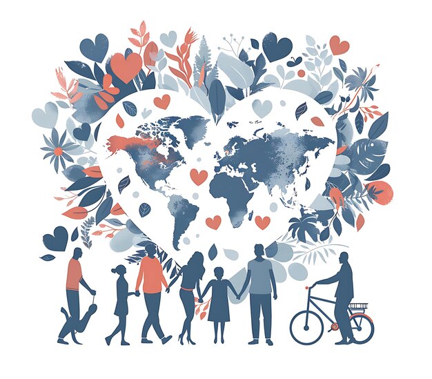 Design per la Giornata Mondiale della Famiglia Cartellino di auguri per la Giordana Internazionale della Famiglie Logo Icon symboliz