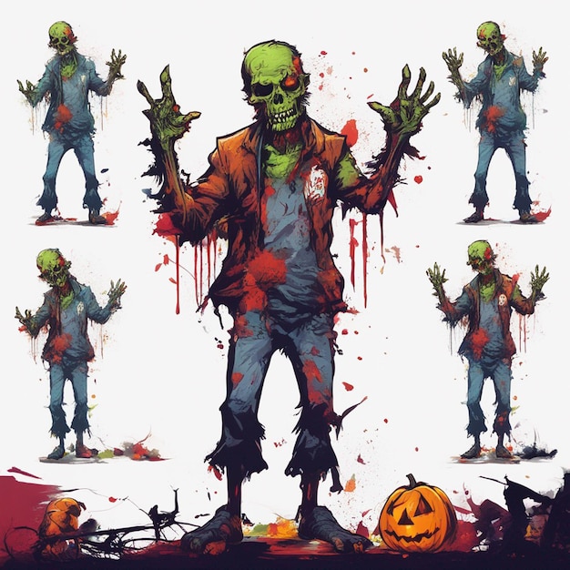 Design spaventoso della maglietta zombie