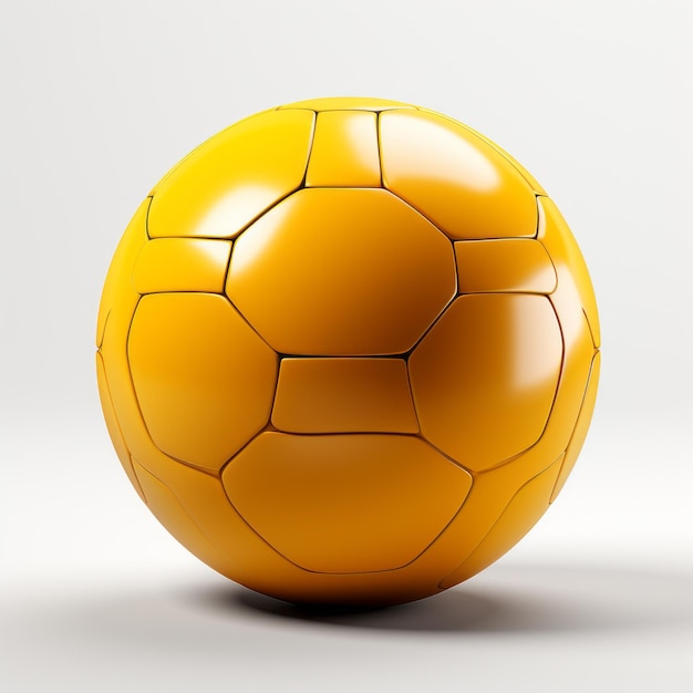 Design strutturale audace palla da calcio dorata su sfondo bianco