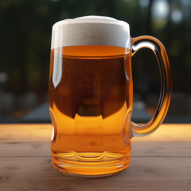 Design super realistico della tazza di birra 3D con dettagli unici