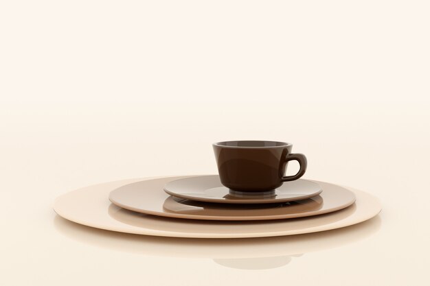 Design tazza di caffè. Rendering 3D.