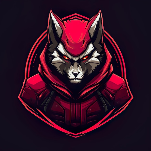 design vettoriale cane mascotte gaming e esport logo generativo ai