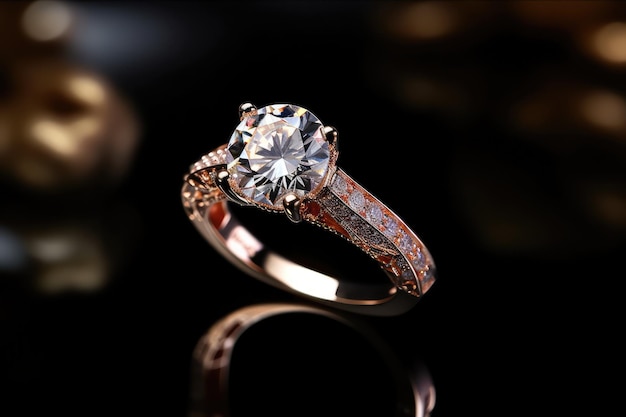 designer e glamouroso anello gioiello scattato per il matrimonio generativo ai