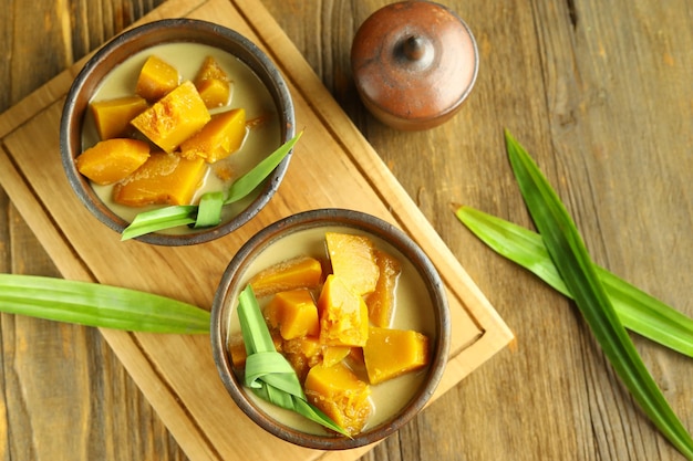 Dessert indonesiano Kolak labu zucca