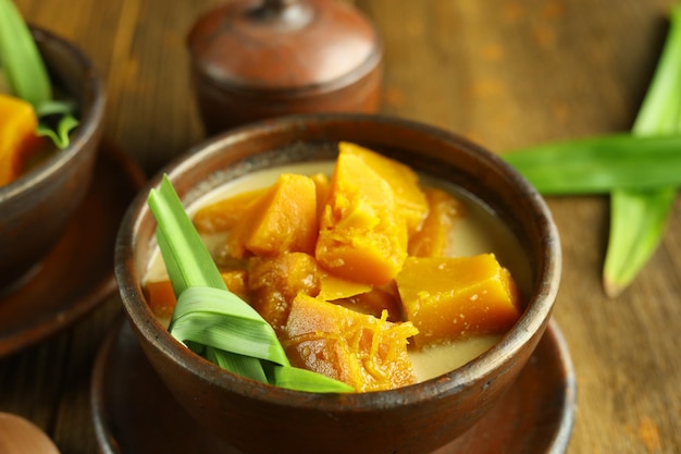 Dessert indonesiano Kolak labu zucca