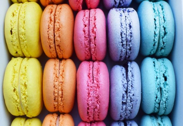 Dessert macaron arcobaleno multicolore