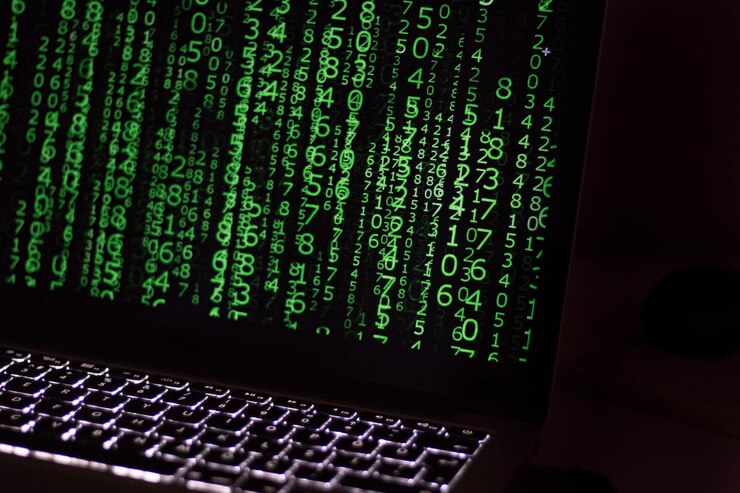 Photo detail shot of laptop