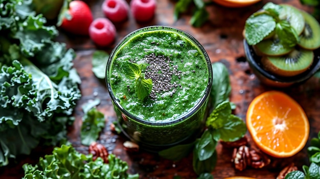 Detox Green Smoothie Chia Seeds Stile di vita sano