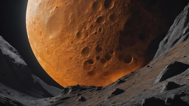 Dettagli arancione del concetto di consistenza lunare