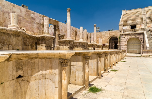 Dettagli del teatro romano di Amman - Giordania