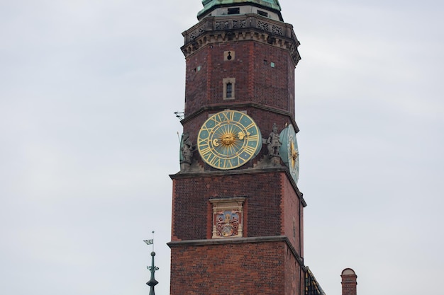 Dettagli dell'edificio del municipio di Wroclaw, Polonia