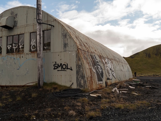 Dettagli dell&#39;hangar in Islanda