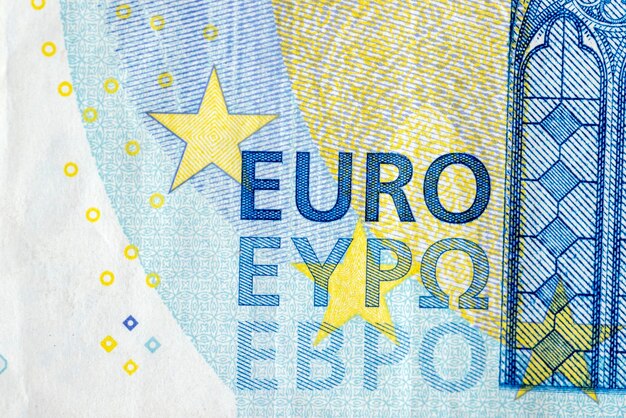 Dettagli di contanti venti euro dell'Unione Europea