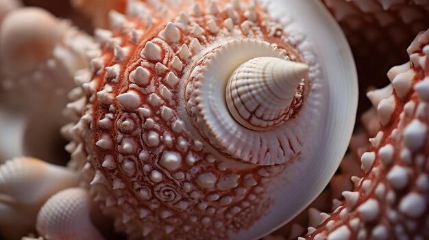 Dettagli intricati Foto macro di minuscole conchiglie marine