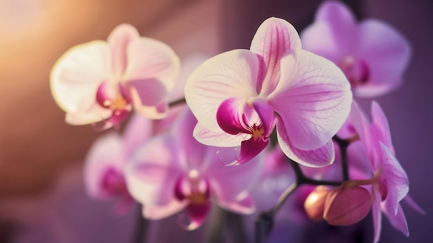 Dettagli ravvicinati dei fiori di orchidee