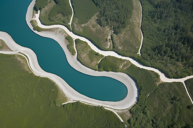 Dettaglio del fiume Tagliamento dall'alto Friuli Venezia Giulia Italia Europa