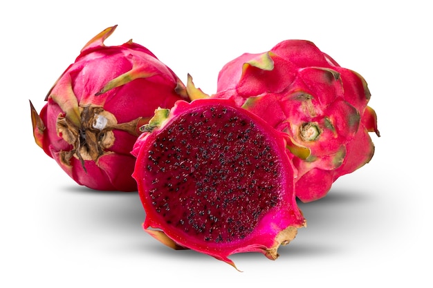 Dettaglio del gruppo di frutti di pitaya. Frutta fresca.