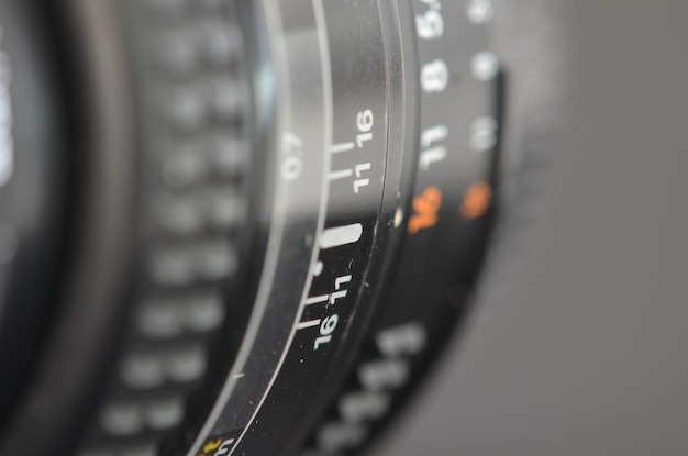 Dettaglio dell'obiettivo regolabile della fotocamera