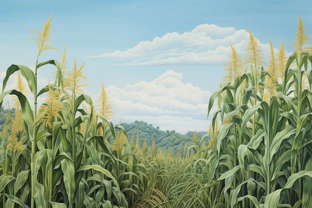 Dettaglio della piantagione di mais