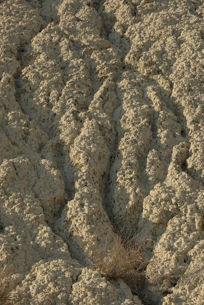 Dettaglio della terraferma al paesaggio naturale protetto Barrancos de Gebas, Alhama de Murcia, Murcia