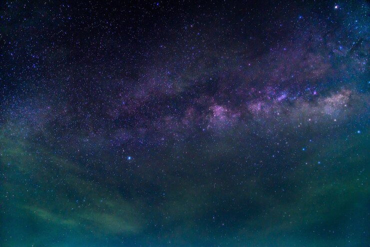Foto dettaglio della via lattea, fotografia a lunga esposizione.