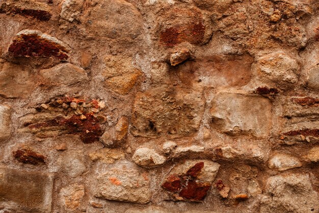 Dettaglio di un muro di mattoni marrone