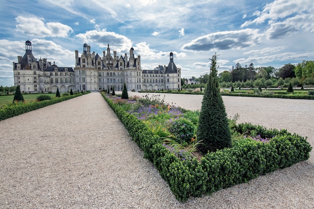 Dettaglio di una parte dei giardini del castello di Chambord in Francia