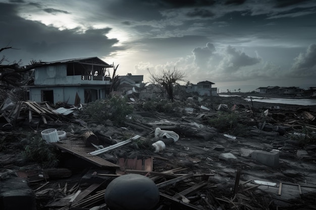 Devastazione e caos generati da uragani schiaccianti