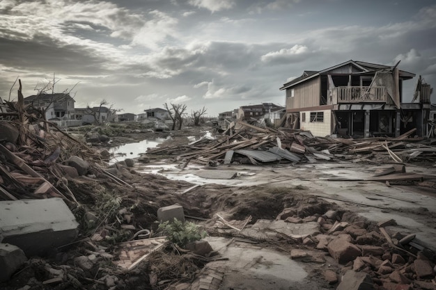 Devastazione e caos generati da uragani schiaccianti