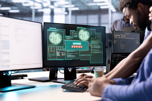 Developer in data center getting access denied requesting help from IT expert