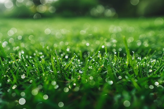 Dewy Grass in primo piano