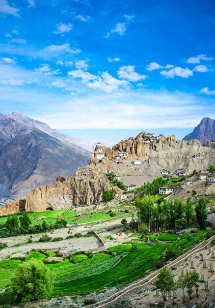 Dhankar gompa. Spiti Valley, Himachal Pradesh, India