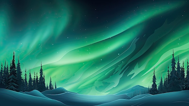 di banner per sfondo Aurora Borealis bianco Sfondi digitali