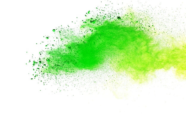 Di colore verde splatted su sfondo bianco