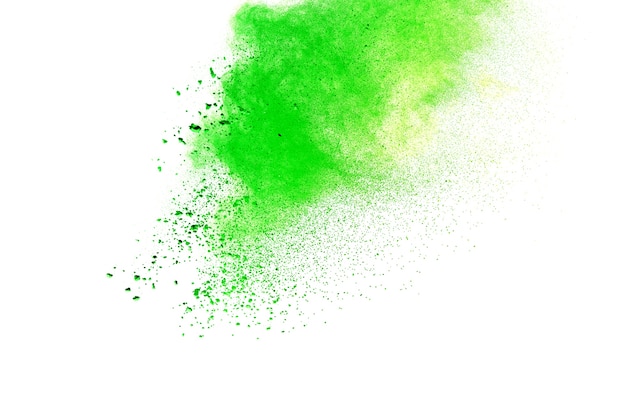 Di colore verde splatted su sfondo bianco