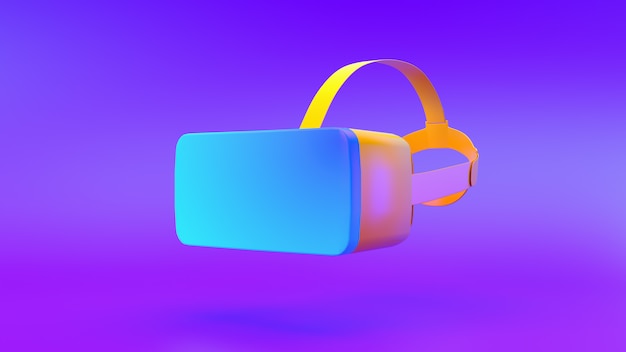 Di VR multicolore sul fondo di pendenza, rappresentazione 3d.