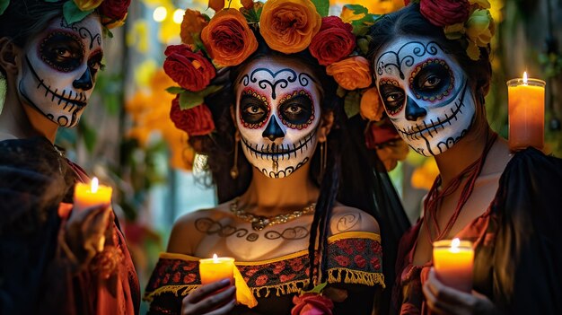 Dia de los muertos cranio sfondo evento carta da parati attributi e tradizioni