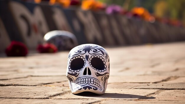 Dia de los muertos cranio sfondo evento carta da parati attributi e tradizioni