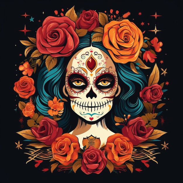 dia de los Muertos giorno della maschera teschio femminile morta