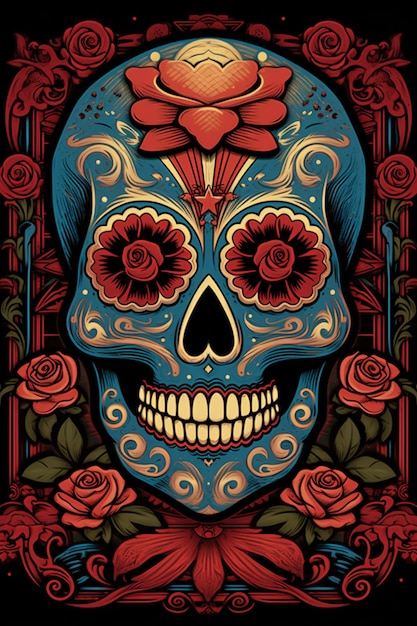 Dia de los muertos poster generativo ai