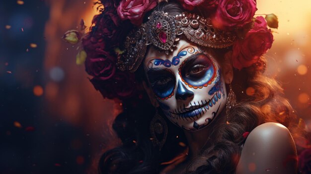 Dia de muertos, tradizionale festa messicana che onora la memoria di parenti e amici defunti, si ritiene che le anime dei defunti ritornino temporaneamente sulla terra per comunicare con i loro cari