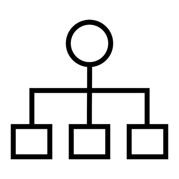 Diagramma gerarchico di organizzazione Icona vettoriale del sistema