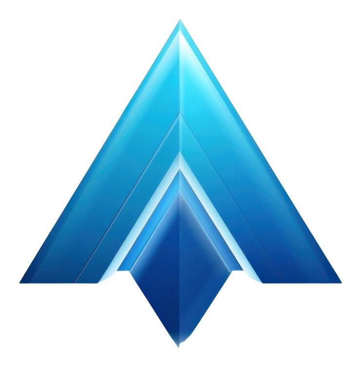 Foto diagramma triangolare astratto a freccia blu png