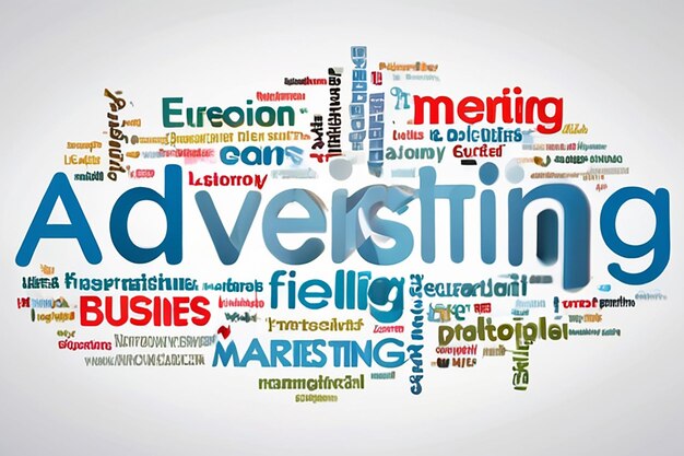 Diagramma vocale di pubblicità digitale per i campi di marketing aziendale su White BG